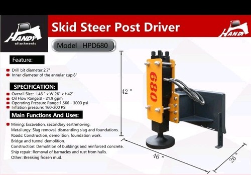 Hpd680 hydraulic post driver - ,
