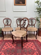 Superior Quality Solid Rosewood Antique Victorian Cabriole Leg Dining Chairs