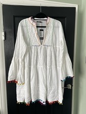 Ladies White Smock Dress Size
