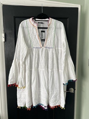 Ladies white smock - dress, size