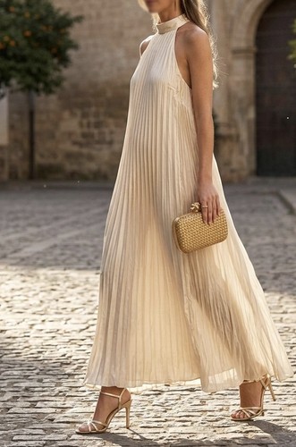 Zara beige midi dress size - midi,
