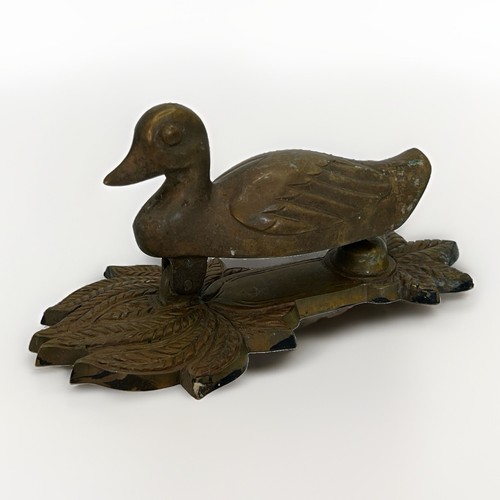 Vintage brass bronze duck - bronze, door