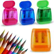 4 x Dual Hole Pencil Sharpener With Lid Colourful, Ideal for Home School UK Sale