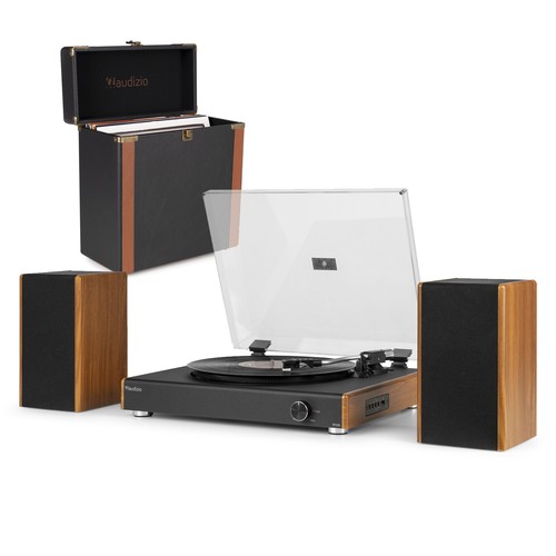 Vintage record player with - record,