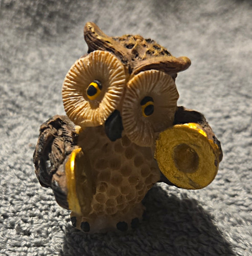 Painted resin owl figurine - painted,