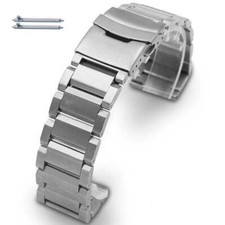 Stainless Steel Metal Bracelet Replacement Watch Band Double Locking Clasp #5003