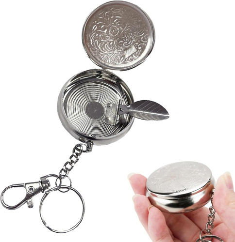 Round metal pocket ashtray - metal,