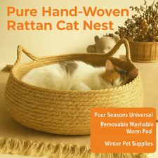 Cat Beds Rattan Basket