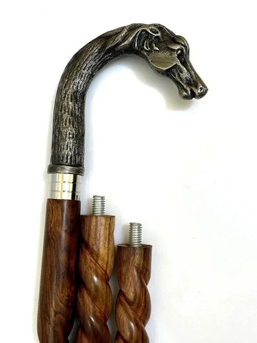 Antique brass handle wooden - handle,