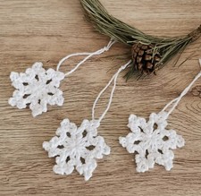 3 Handmade Crochet Snowflakes