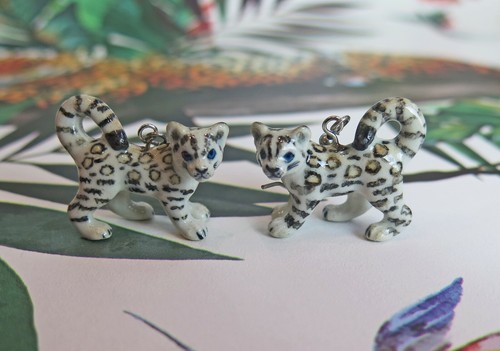 Baby snow leopard porcelain - leopard,
