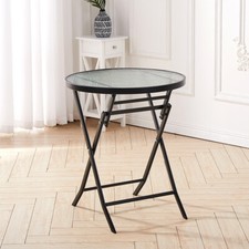 Black Folding Round Table