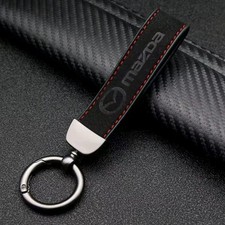 Mazda Keyring Suede Leather Luxury Keychain  Black