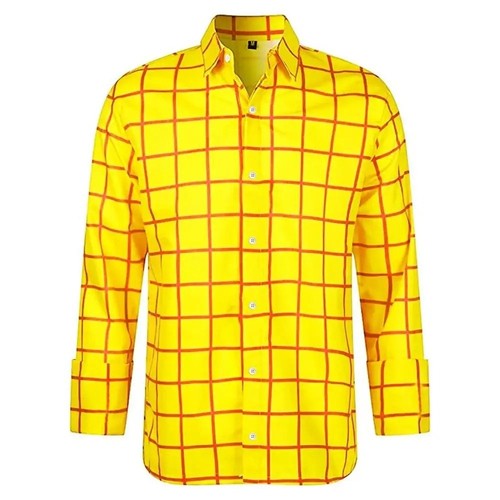 Men plaid print long sleeve - print,