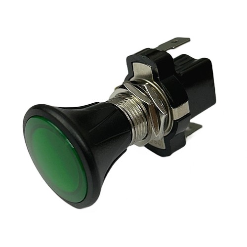 12v 10a green illuminated - green, push