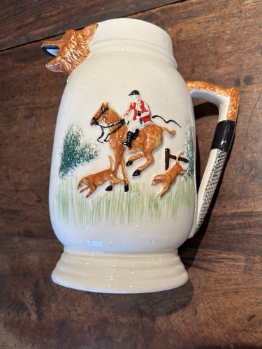 Portland pottery hunting jug - hunting,