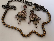 Vintage Y2K Topshop Boho Jewelled Chandelier Earrings & Necklace