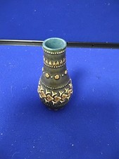 Antique Doulton Lambeth Stoneware Miniature Vase - 4" tall - dated 1882 - 1106