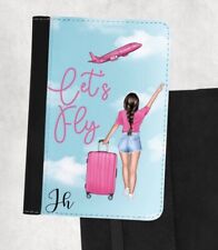 Let’s Fly  Design  Passport  Cover Holder Holiday Vacation Pu Leather