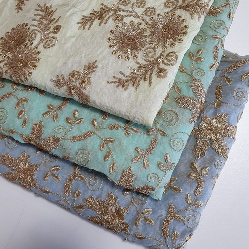 Chiffon fabric zari - zari, sequin
