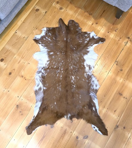 Genuine brown white - brown, hide