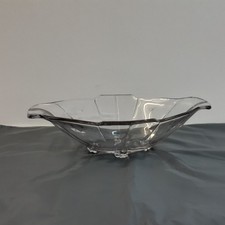 Vintage Art Deco Boat Shaped Purple Glass Fruit Bowl