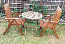 Wooden garden Furniture Set (Table & Two reclining Chairs)