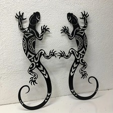 2PC Iron Gecko Wall Art Decor