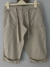 MATALAN ? Ladies Beige Linen Below Knee Shorts/ Trousers Clothing Size 12