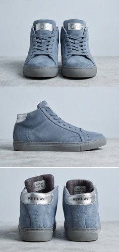 Replay blue suede high - blue, high-top