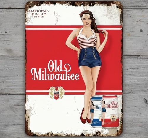 Old milwaukee beer pin - old, pin-up