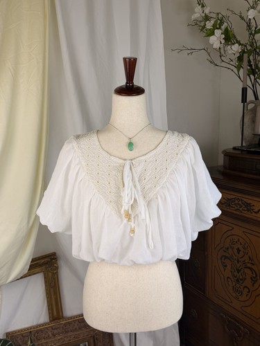 Fairy boho white lace crop - fairy,