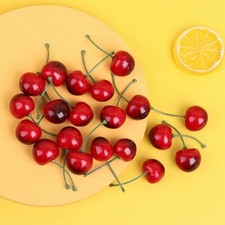 Ornament Lifelike Red Cherries Faux Cherry Artificial Cherries Fruit Model