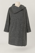 Paul Costelloe Cardigan Coatigan 16 18 Wool-Blend Grey Textured Women's