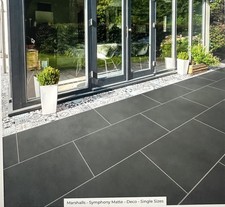 MARSHALLS SYMPHONY MATTE GRAPHITE PORCELAIN PAVING 1000x500x20 ONLY £28 M2 -!!!