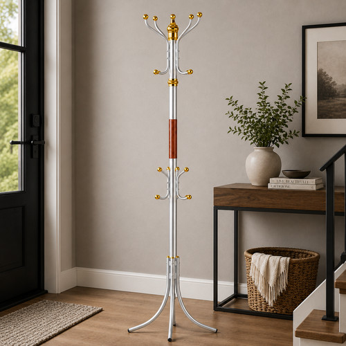 Metal coat stand free standing - coat,