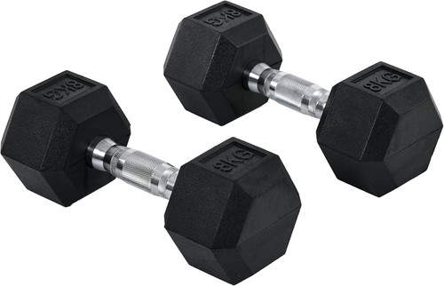 2x4 10kg rubber hex - 2x4-10kg, dumbbell