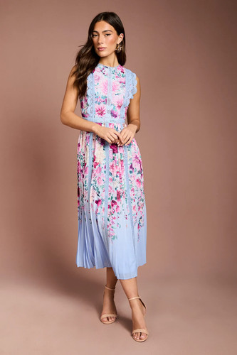 Coast blue fit flare dress - blue, &