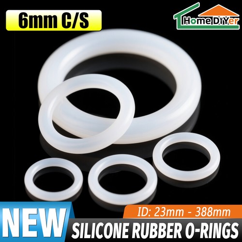 White silicone rings seals - white,