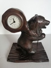 Copper Plate & Brass Bear Mantel Clock