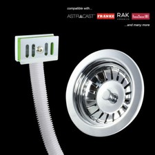 Basket Strainer 90mm Waste For Ceramic Sink Inc.Rectangular Overflow RAK Belfast