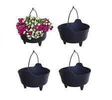 4 Black Plastic Cauldron