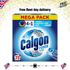Calgon 4-In-1 Washing Machine Cleaner and Water Softener 75 Tablets, Deep Clean