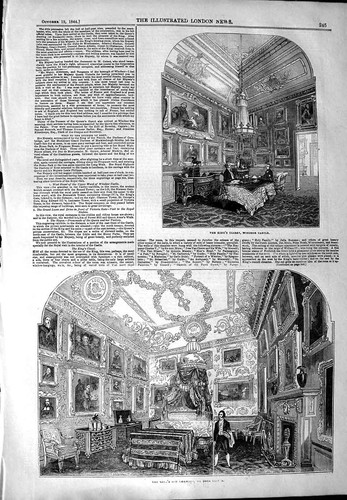 Original old antique print - old,