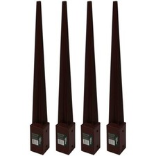 Pack of 4 Rust Resistant Metal Fence Post Spike Support Holder Stakes 3" 75mm