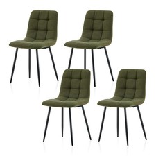 4XGreen Dining Chairs Chenille