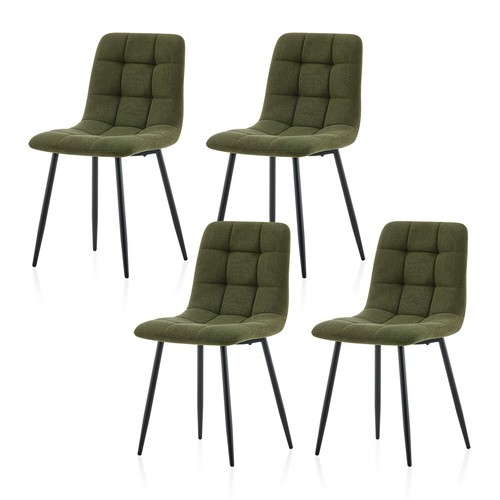 4xgreen dining chairs chenille - dining,