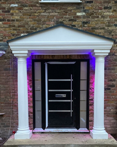 Door entrance canopy - door, columns