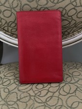 Very Rare Original Early 2000's FERRARI Red Leather Breast Bifold Travel Wallet