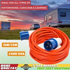 15M 25M Waterproof Camping Caravan Motorhome Electric Mains Hook Up Cable